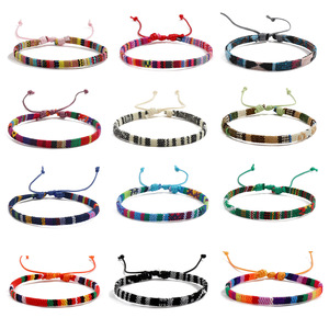 Bracelet en corde tressée en gros Bracelet en tissu coloré Bracelet d'<span class=keywords><strong>amitié</strong></span> tissé de Bohême pour unisexe - Product Image 4