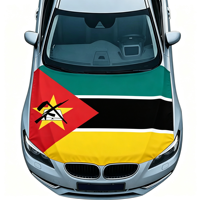 Housse de capot de voiture du Mozambique, drapeau, durable, résistante aux UV, 100% polyester, imperméable, épaissie, impression numérique couleur personnalisée