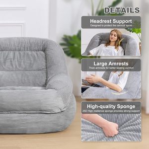 Sıcak satış modern kadife rahat tembel kanepe, dev fasulye kol dayama ile çanta seti sandalye, açık oturma odası - Product Image 3