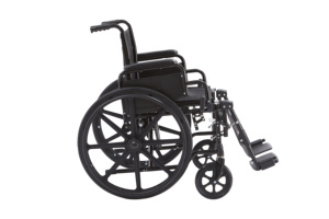 Silla de Ruedas Plegable de Acero Negro con Reposapiés Neumático Elevador y Cojín de Alivio de Presión - Product Image 2