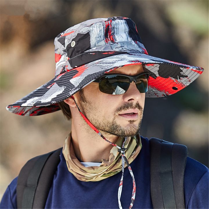 street camo bucket hat