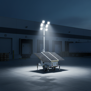 ENERGYFIT 70kWh Remorque mobile à axe unique pour tour solaire, éclairage LED blanc IP65, angle de faisceau 360°, monocristallin Ra80 - Product Image 1