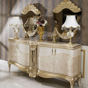 Stile turco semplice armadietto del vino bianco di lusso in legno massiccio Cabinet in porcellana per sala da pranzo - Product Image 5