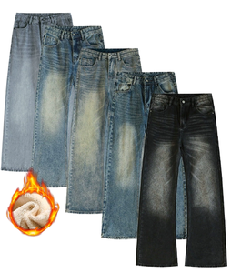 Men Velvet Touch <b>Jeans</b> <b>Soft</b> Finish Denim Pants Custom Loose Fit Casual Trousers Wholesale Luxury Denim Gear Manufacturer OEM - Product Image 1