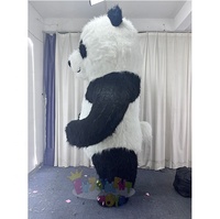 Costume de mascotte panda gonflable à la vente chaude avec de longs cheveux, magnifique pour les fêtes