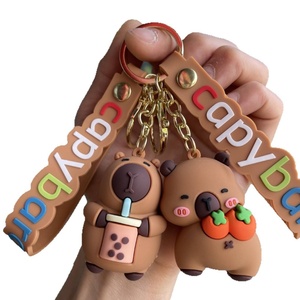 Capibala Cute Doll <b>Keychain</b> Small Rubber Machine Bag Hanging Accessories for Car & Small Gift Wholesale - Product Image 5