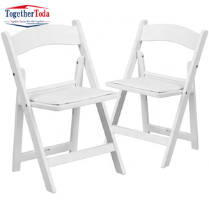 Chaises pliantes en plastique, chaises de jardinage, chaises pliantes en résine blanche pour enfants, chaise d'événement et de fête avec siège rembourré en vinyle - Product Image 1