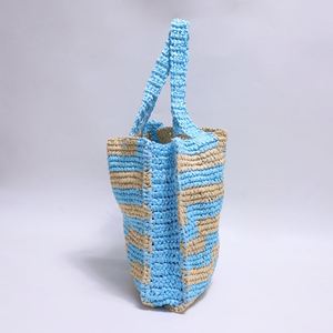 Sac fourre-tout de plage en paille de raphia personnalisé avec broderie DIY, poignées tressées, sac à bandoulière portable pour femme, idéal automne, printemps, été - Product Image 2
