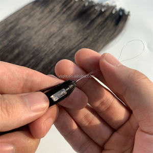 Ultima invenzione V Light H6 piuma capelli 100% capelli umani 20 pollici colore <span class=keywords><strong>naturale</strong></span> invisibile fi2 punta piuma capelli - Product Image 2