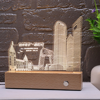 Veilleuse LED 3D en bois Romantique avec interrupteur pour la maison, la chambre d'enfant, la décoration de fête d'anniversaire
