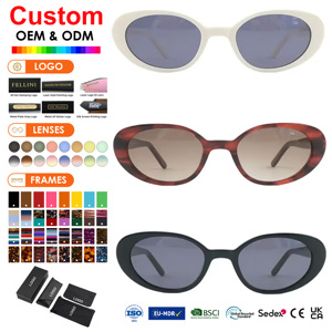 Luxury Acetate Sun Glasses Handmade Sunshades Ladies Vintage Cat Eye Small Frame Designer Brand Beach Vacation Sunglasses Women - Product Image 1