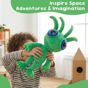 V395 Peluche de Alienígena de Ojos Grandes Verde Personalizado al por Mayor, Juguete de Peluche Extraterrestre Súper Suave, <span class=keywords><strong>Criatura</strong></span> Espacial Abrazable para Niños - Product Image 4