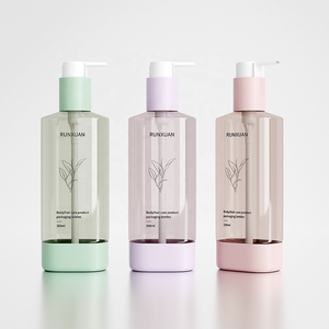 Runxuan 500ml PET bomba de loción botella de champú Gel de ducha embalaje botellas de lavado corporal Color verde 350ml botella de champú personalizada - Product Image 1