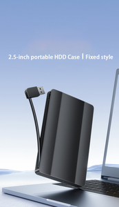 เคส <span class=keywords><strong>HDD</strong></span> แบบพกพา3.0 USB ขนาด2.5นิ้วพร้อมเคส SSD ที่มีสายคงที่ไม่จำเป็นต้อง<span class=keywords><strong>เสียบ</strong></span>ปลั๊กและถอด<span class=keywords><strong>สาย</strong></span>เคเบิ้ลเพื่อป้องกันการสูญหาย - Product Image 5