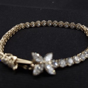 Stylish 14KT Yellow Gold Tennis Diamond <b>Bracelet</b> Women Lightweight Daily Wear Jewelry Elegant Design Gift Ready Shine Finish - Product Image 4