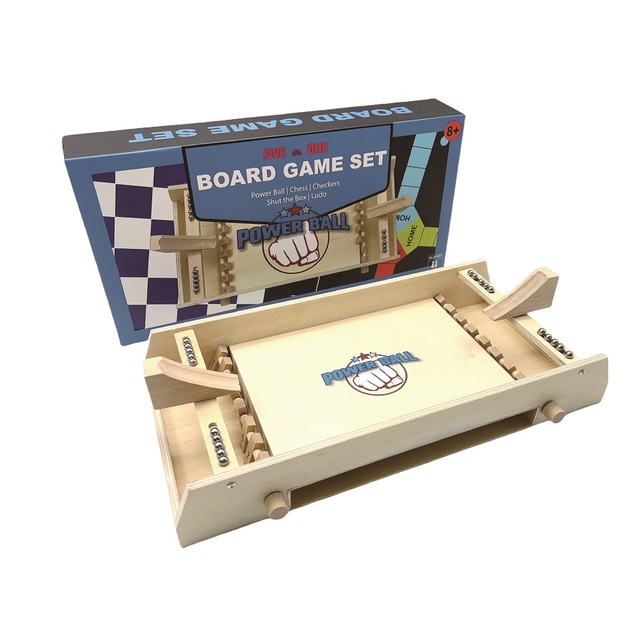 5 in 1 Wooden Board Tabletop Family Game Combo New Game Set