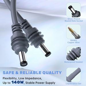 Câble de remplacement de haute qualité pour mini-câble d'alimentation CC, provenant du fabricant d'origine, 18AWG CC mâle-mâle - Product Image 4