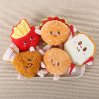 Porte-clés en peluche hamburger mignon, pendentif alimentaire doux et kawaii, breloque pour sac à dos, cadeau d'anniversaire, souvenir de fête pour enfants, taille mini