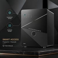 Luxuriöser Biometrischer Fingerabdruck-Tresor Elektronisches Digitales Schloss Diebstahlsicherer Stahlsafe mit Acrylplatte für Zuhause Büro Hotel
