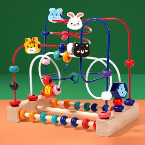 Gioco Educativo Montessori <span class=keywords><strong>per</strong></span> <span class=keywords><strong>Bambini</strong></span>, Labirinto di Perline in Legno <span class=keywords><strong>per</strong></span> l'Apprendimento degli Animali, Unisex - Product Image 2
