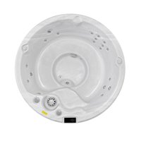 Baignoire Spa Ronde Autoportante Moderne en Acrylique avec 21 Jets, Lumières LED et Massage pour Hôtels et Villas, Utilisation Intérieure/Extérieure