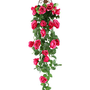 Décorations murales en fleurs de soie, roses artificielles, 30 cm de largeur, 100 cm de longueur, pour salon, de la marque Old Farmer Plants. - Product Image 2