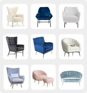 Cómodo Sillón Individual <span class=keywords><strong>sin</strong></span> <span class=keywords><strong>Brazos</strong></span>, Tejido de Lino Transpirable, Sillón para Dormitorio o Sala de Estar - Product Image 3