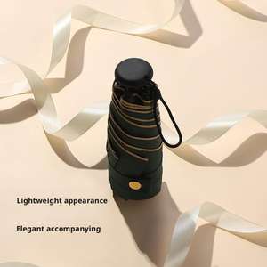 <span class=keywords><strong>Parapluie</strong></span> de poche Portable <span class=keywords><strong>Mini</strong></span> pouce titane Anti-UV à cinq plis pour les femmes crayon d'or à transmission zéro pour la pluie de voyage d'affaires - Product Image 4