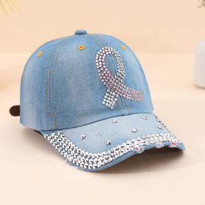 Modische Baseballkappe mit Diamantbesatz, Gebogener Schirm, 6-Panel-Design, Verstellbar, Strass-Dekoration, Vielseitiger Sonnenschutz - Product Image 2