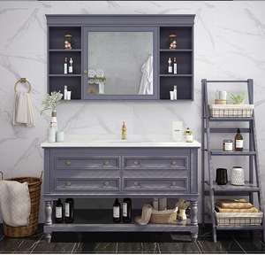 อ่างล้างหน้าพื้นไม้แข็งแบบอเมริกันสำหรับห้องน้ำอ่างล้างหน้าโต๊ะสำหรับใช้ในห้องน้ำ - Product Image 2