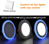 Plafonnier encastré rond 3+3w 6+3w 12+4w 18+6w, panneau LED bicolore RGB