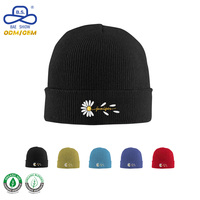Gorro de Punto con Puño, Logotipo Bordado Personalizado, Gorro de Invierno Cálido de Acrílico, Gorro de Esquí Unisex para Exteriores