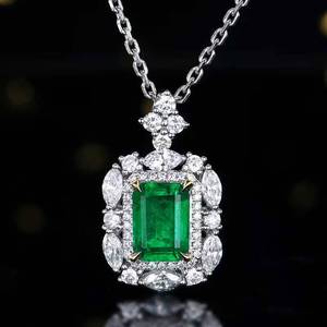 <b>Solid</b> 18K <b>Gold</b> 1.3ct Zambian Emerald <b>Pendant</b> GUILD Certified Set With 0.79ct Diamonds Gross Weight 2.45g luxury Jewelry <b>pendant</b> - Product Image 1