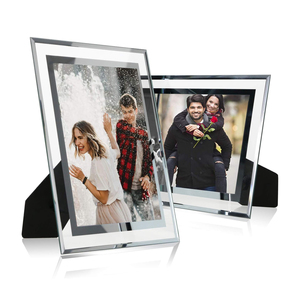 Ready Stock 6inch Transparent Silver Glass Crystal <b>Photo</b> <b>Frame</b> Wholesale Creative Crystal Glass Wedding Display Picture <b>Frame</b> - Product Image 1