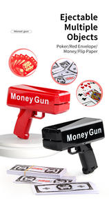 Pistola de Dinero Electrónica de Juguete ABS, Lanzador de Billetes para Fiestas y Eventos, con 100 Billetes por Pieza, Unisex - Product Image 4