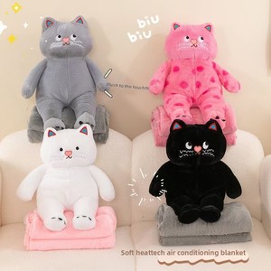 Sevimli karikatür ayı doldurulmuş bebek 2-in-1 battaniye ve stres giderici yastık PP pamuk peluş araba ofis şekerleme ofis konfor oyuncak - Product Image 5