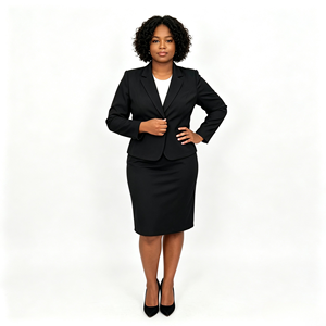Completo Elegante da Ufficio a 2 Pezzi per Donna, Taglie Forti, <span class=keywords><strong>Blazer</strong></span> Casual Tinta Unita per Lavoro o Uso Quotidiano - Product Image 1