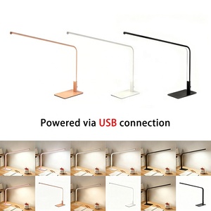 Lampe de table LED mince en métal alimentée par USB, sans scintillement, pour la lecture sur bureau, la maison, la salle d'étude, le bureau, l'éclairage de travail - Product Image 1