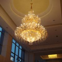 Grand lustre moderne de luxe en cristal, luminaire suspendu LED pour hall d'hôtel, escaliers, projet personnalisé, installation, forme allongée