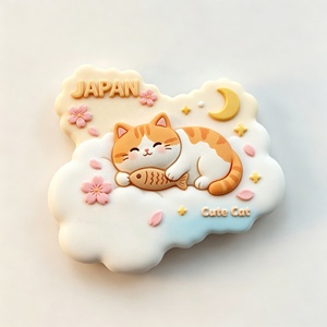 Autocollant de réfrigérateur en résine style billet de <span class=keywords><strong>train</strong></span> de <span class=keywords><strong>Tokyo</strong></span> avec motif chiot et accent Sakura japonais, souvenir de voyage, décoration d'intérieur, cadeau - Product Image 3
