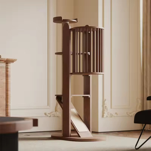 FEITU 도매 실내 고양이 클라이밍 타워 맞춤형 럭셔리 반려동물 가구 고양이 콘도 해먹 원목 캣 트리 - Product Image 1