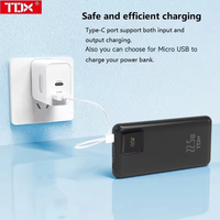 Chargeur de batterie externe TDX X-105DX 10000mAh avec câble de charge rapide double type C PD 20W 22.5W, affichage numérique pour Micro USB, câbles intégrés