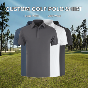 Camiseta de Golf Personalizada para Hombre, de Algodón y Fibra de Bambú, Tejido Sólido, Transpirable, de Manga Corta, Alta Calidad - Product Image 2