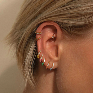 CANNER Pendientes de Aro Pequeños y Coloridos 2023 Hechos a Mano, Estilo Tiffany Azul Neón, con Esmalte, Personalizados, de Alta Calidad - Product Image 5