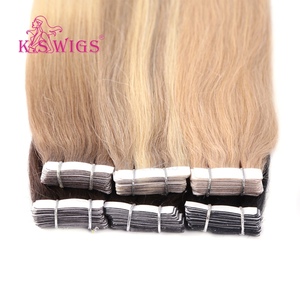 KSWIGS เทปต่อผมขายดี ขนาด 12-28 นิ้ว ผมแท้แบบ Double Drawn หนาปลายตรงธรรมชาติ - Product Image 1