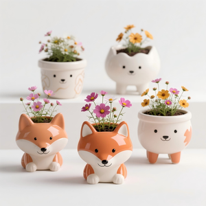 <span class=keywords><strong>Tirelire</strong></span> en céramique <span class=keywords><strong>renard</strong></span> de dessin animé - Peinte à la main en 3D avec fente pour pièces, commande en gros personnalisée pour cadeaux d'enfants et fournitures de magasins de jouets - Product Image 2