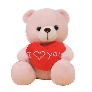 2024 подарок на День Святого Валентина медведь с сердечком плюшевая игрушка «Я люблю тебя» плюшевый мишка мягкая кукла для девочки Валентина подарки плюшевый мишка