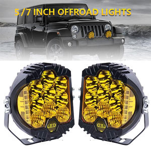 Nouveaux phares LED pour moto de 7 pouces, 6500 lumens, blanc/jaune, 70W, 12V, barre de travail, éclairage antibrouillard, montage universel, tout-terrain - Product Image 3