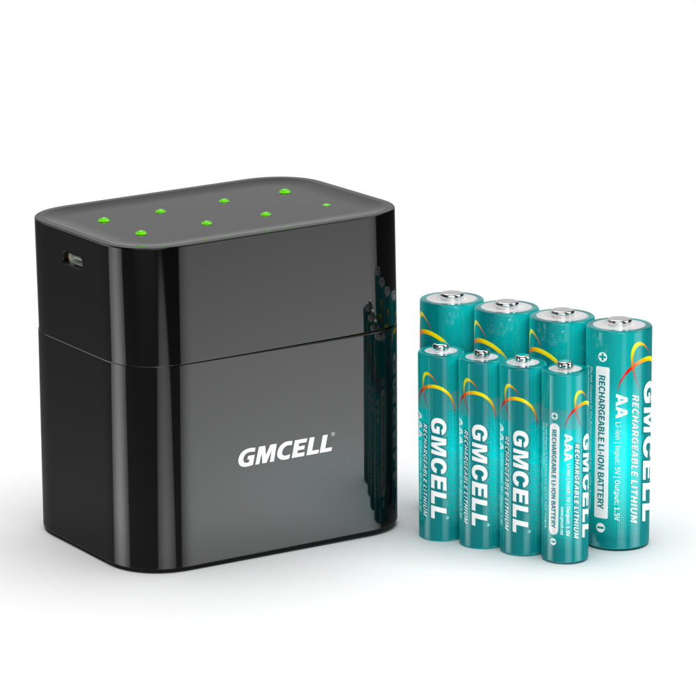 8 Slots 1.5V Battery Charger Set ( with 8Pcs Battery)