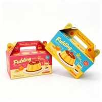 Boîte d'emballage alimentaire en carton ondulé personnalisée, boîte de transport en carton recyclé avec poignée, boîtes de transport pour desserts imprimées